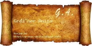 Grüner Anita névjegykártya