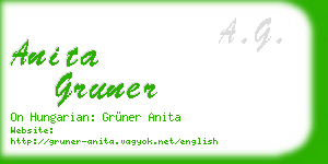 anita gruner business card