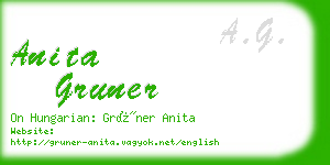 anita gruner business card